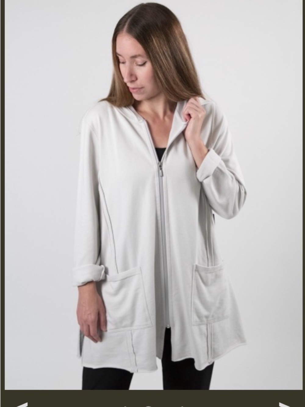 LIV by habitat clothes cream colored  Zip-Front Swing Jacket Small